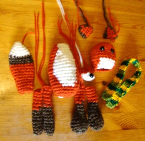 deconstructed fox amigurumi crochet toy